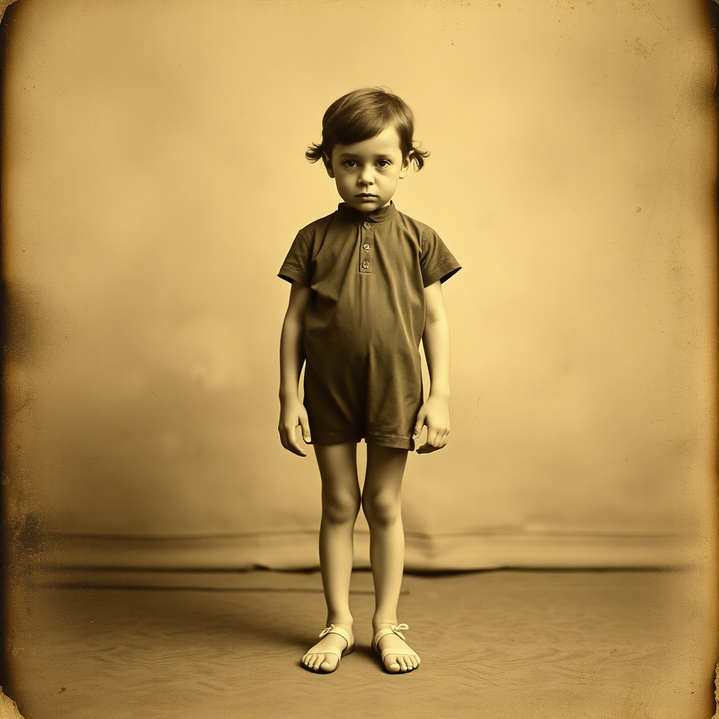 Distorted Victorian child photograph