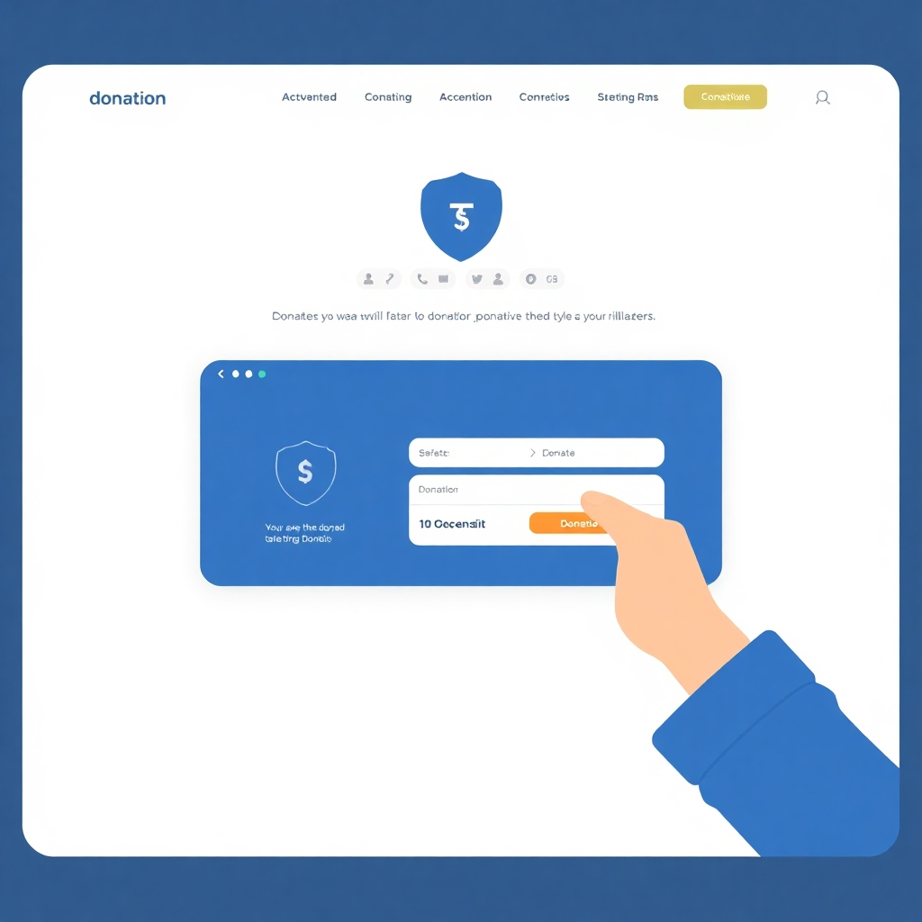 A secure and user-friendly interface showcasing the donation platform used by the Trailblazers, highlighting the safety and reliability of the donation process. Style: Trustworthy and modern. Resolution: 4k.
