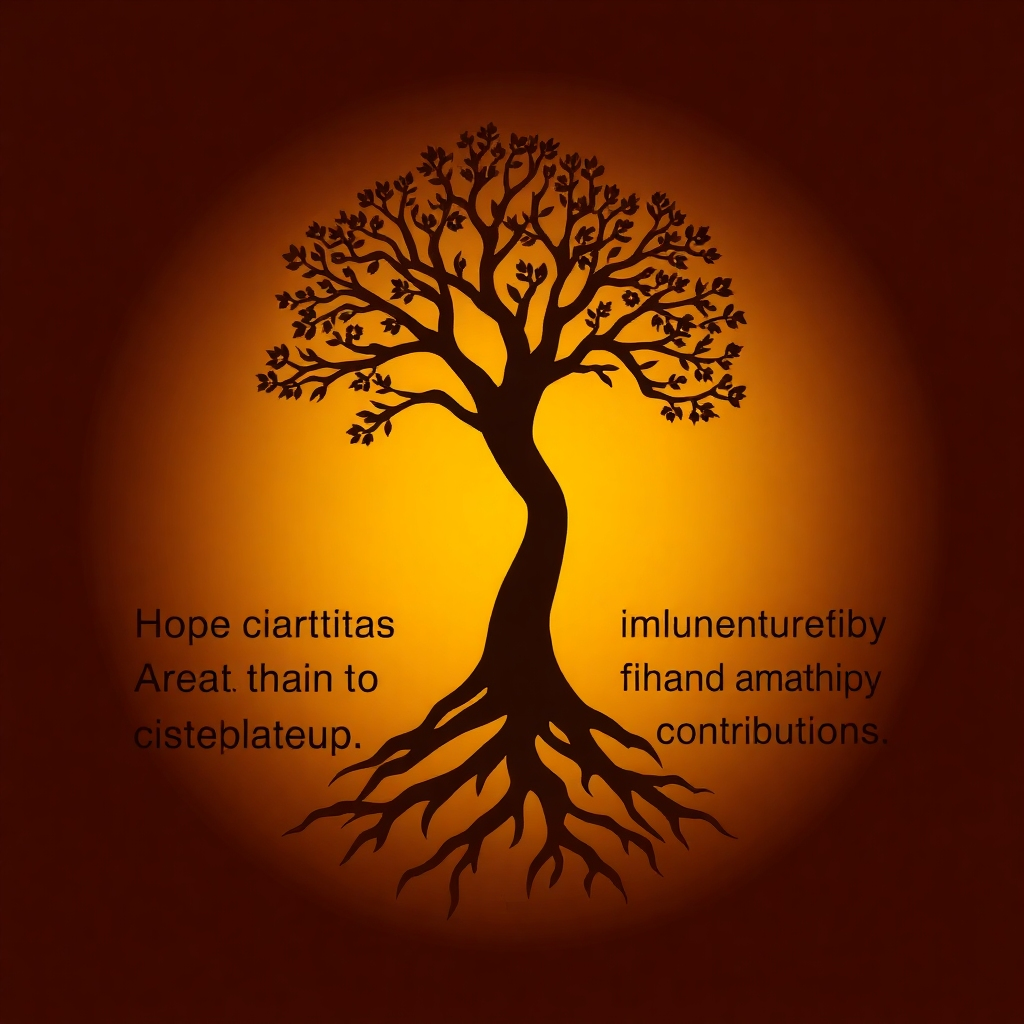 A symbolic image of a tree with strong roots growing taller, representing the growth and preservation of African American history supported by membership contributions. Style: Symbolic and inspirational. Resolution: 4k.