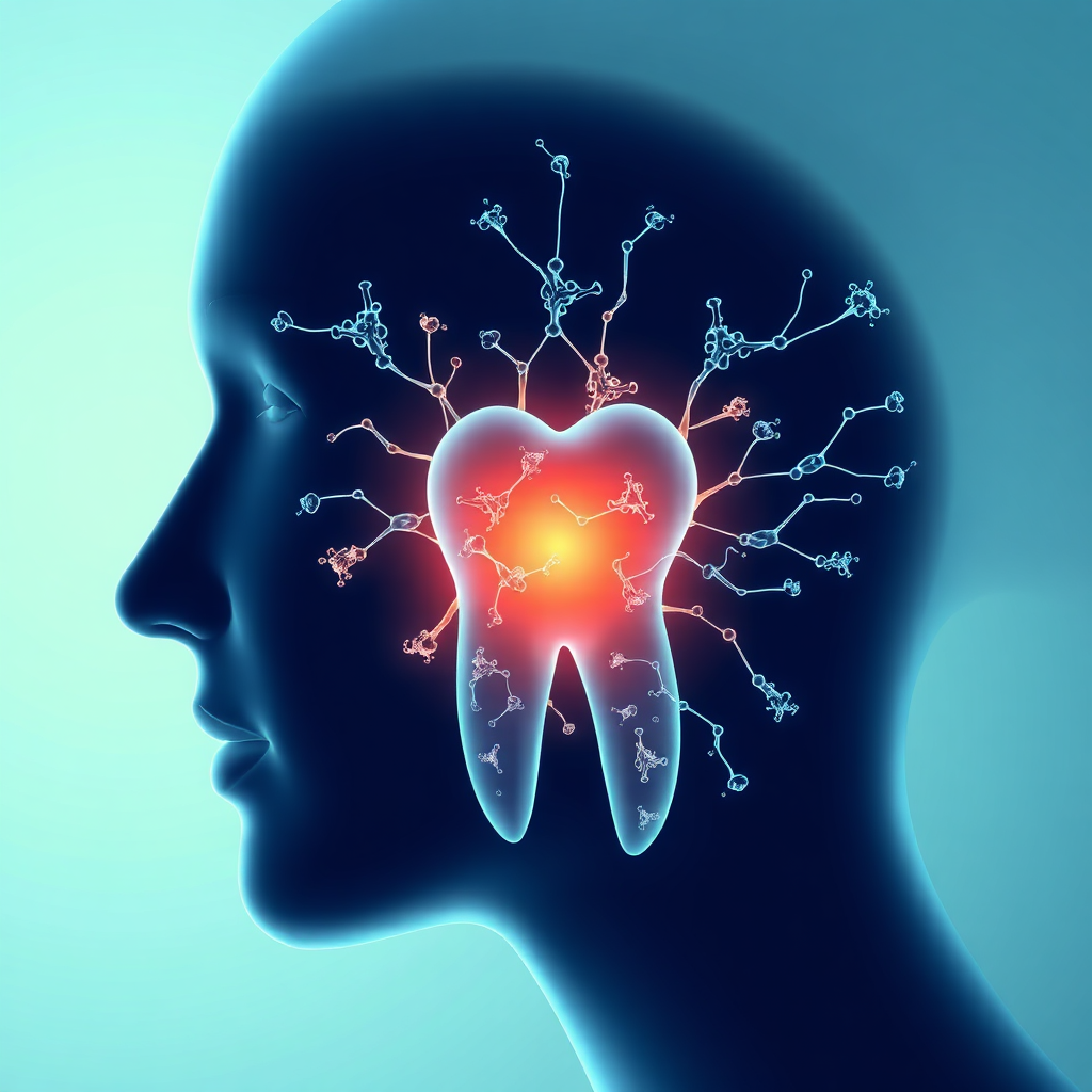 A stylized, semi-transparent image representing the oral microbiome with glowing, interconnected bacteria representing the beneficial flora. These bacteria form a protective shield around healthy teeth and gums, symbolizing the immune-boosting effect. The background is a soft gradient of light blue and green, creating a sense of health and vitality. The lighting is soft and ethereal, highlighting the interconnectedness of the oral microbiome. The style is modern and abstract, emphasizing the importance of a balanced oral ecosystem.
