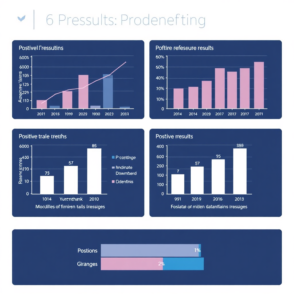 Graphs and charts displaying the positive results of clinical trials on Prodentim. The visuals should be clear and informative, highlighting the key data points. The background is clean and professional, conveying scientific accuracy.