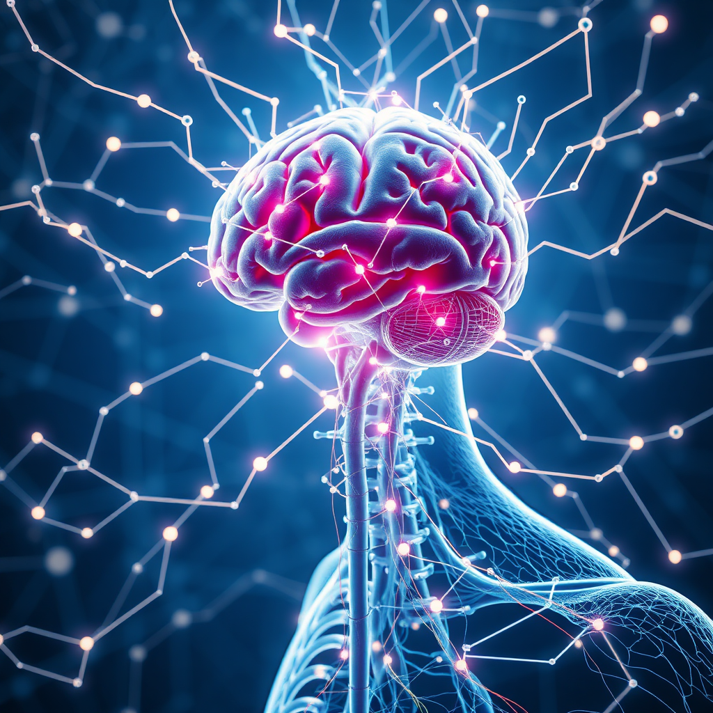 Photo of muscles connecting with brain.