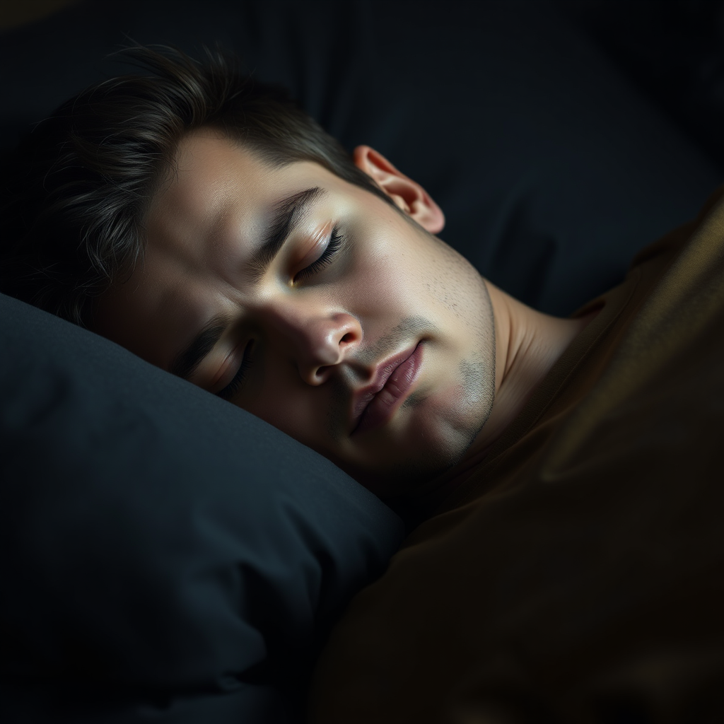 Photorealistic image of a person sleeping.