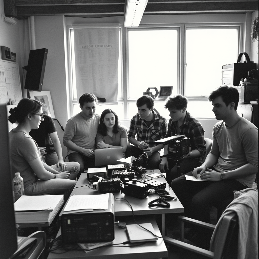 Early Creative Video team brainstorming in a studio
