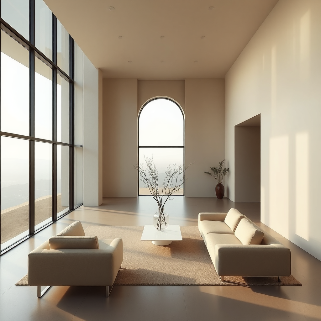 Minimalist professional interior with soft lighting