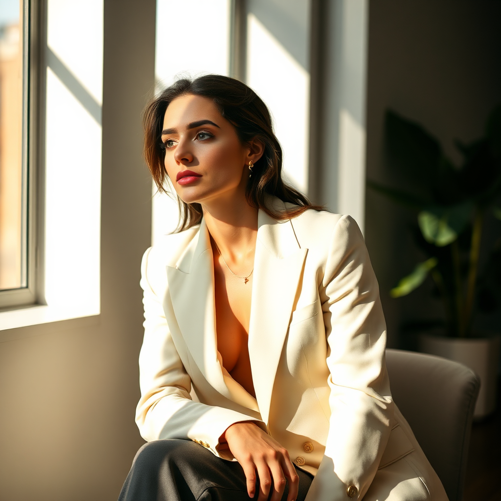 Professional woman in a thoughtful pose