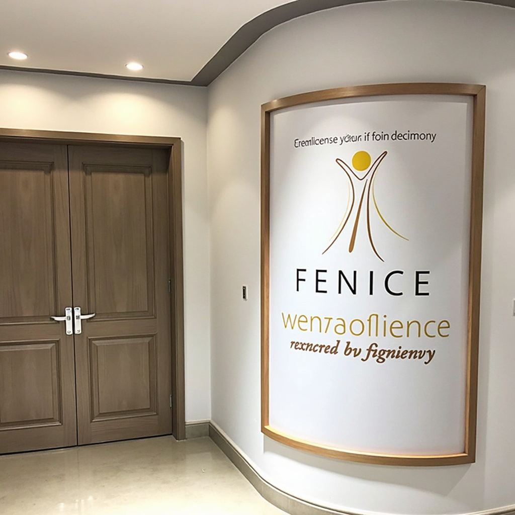 DENBAヘルスマットの内部構造を詳細に解説したテクニカルイラストです。健康フィールドを生成する技術とコンポーネントを分かりやすく解説しています。明るい色使いで、クリーンでモダンなスタイルを採用しています。4K解像度、高精細な描写です。