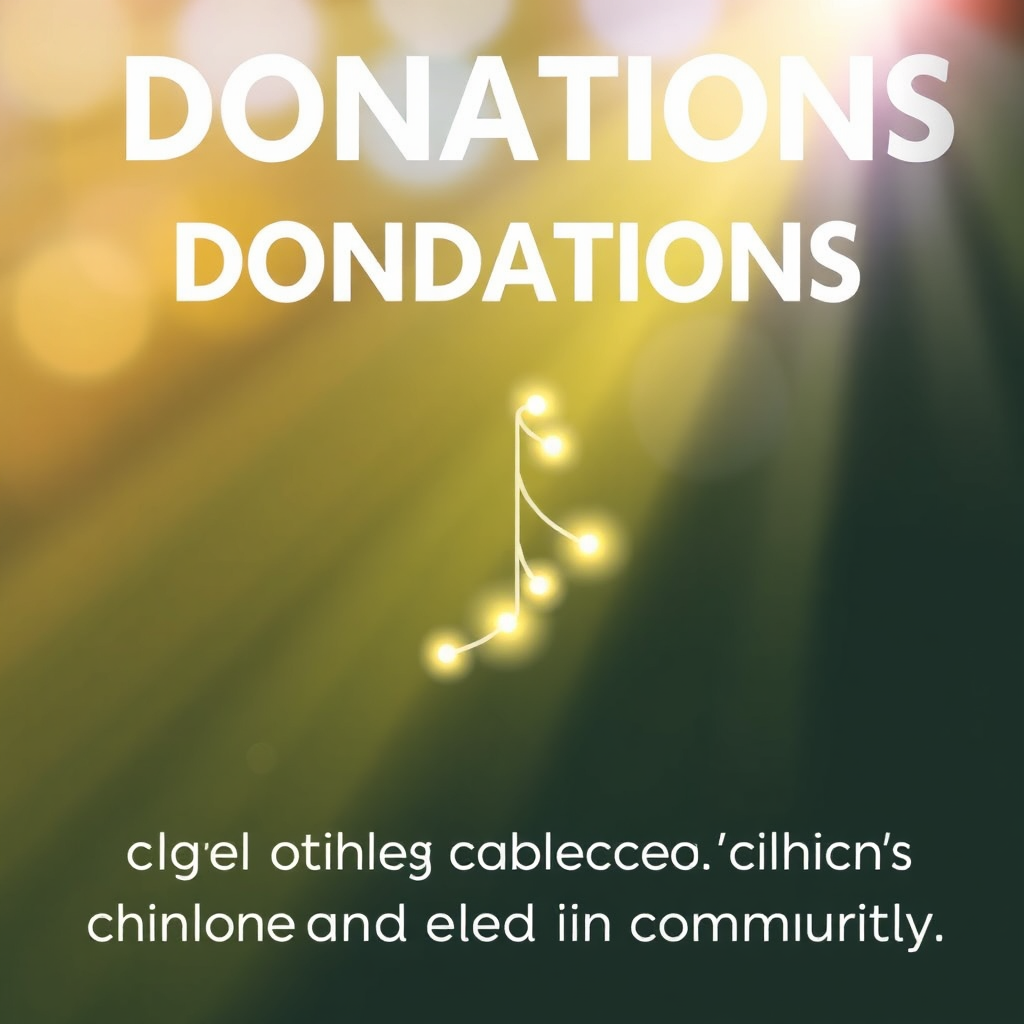 A visual representation of donations flowing into an art program, benefiting children and communities. The lighting is hopeful and uplifting, highlighting the positive impact of the donations.