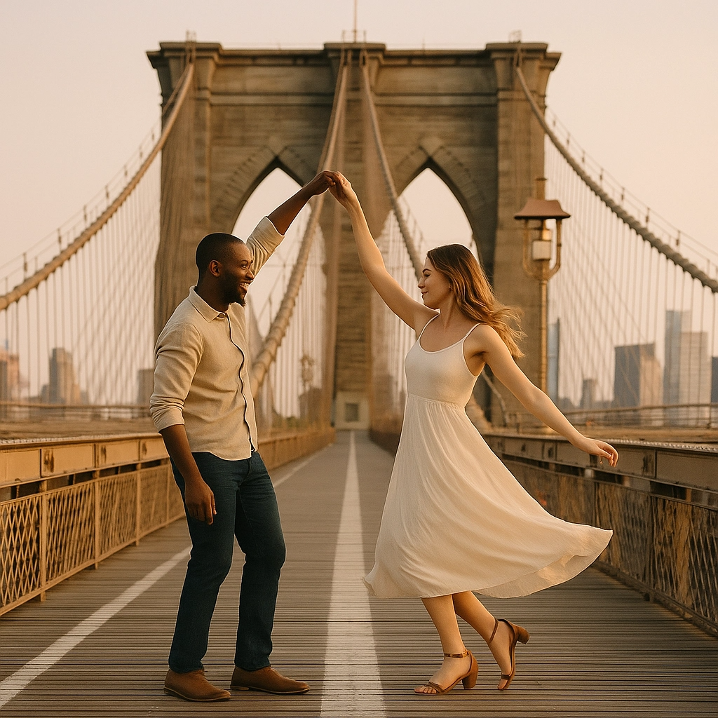 A visual metaphor depicting a bridge made of art supplies (paintbrushes, musical instruments, writing utensils) connecting two separate landscapes. The lighting is hopeful and illuminating, symbolizing unity.