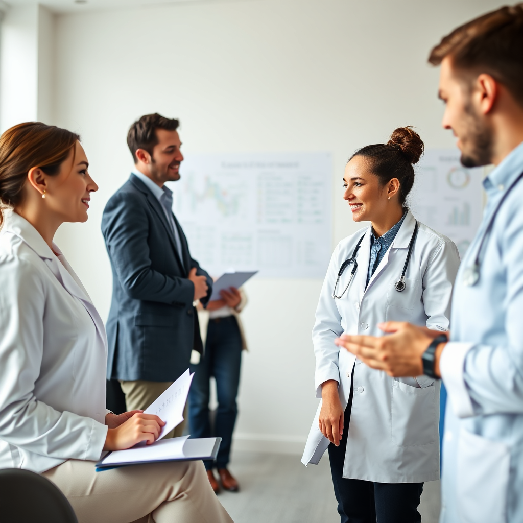 Consultants collaborating in a modern office
