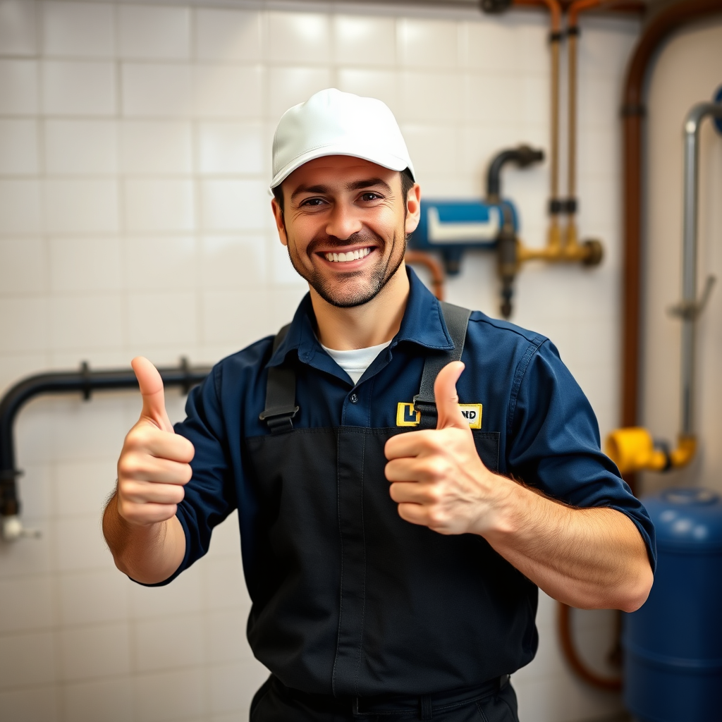 Trustworthy plumber smiling