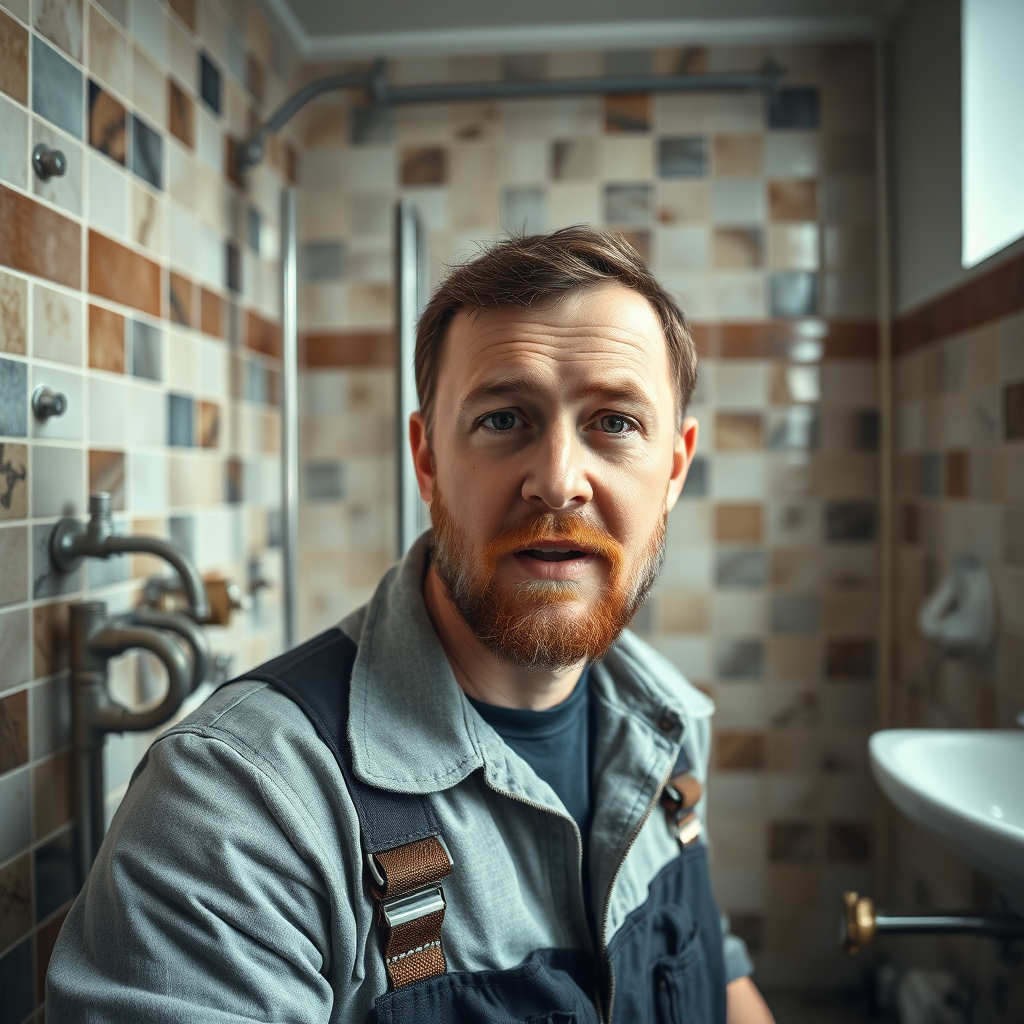 Video thumbnail of a UK plumber in a bathroom renovation setting discussing booked work