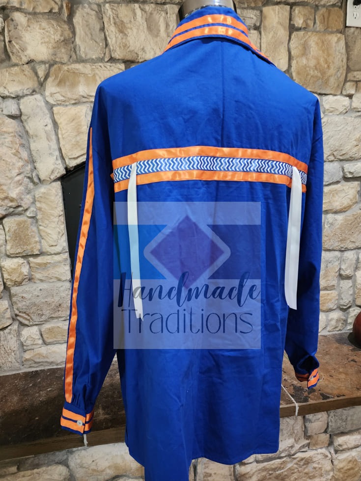 men's ribbon purple shirt back