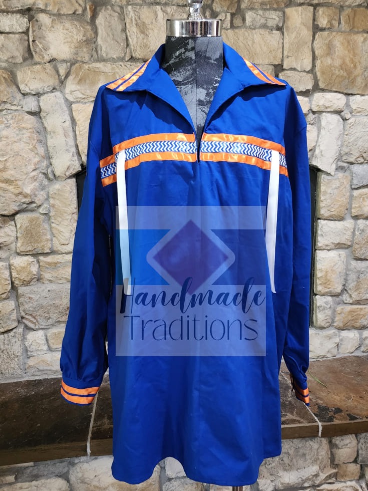 Blue Men's ribbon shirt front