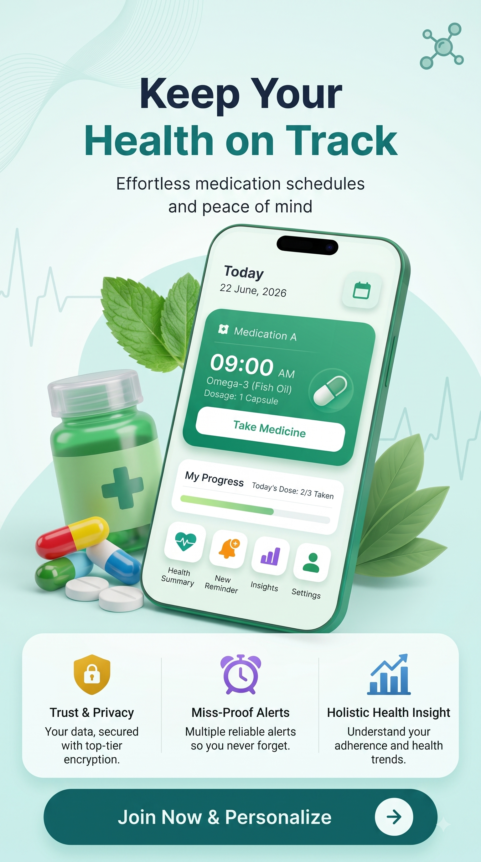 Modern Health App Interface