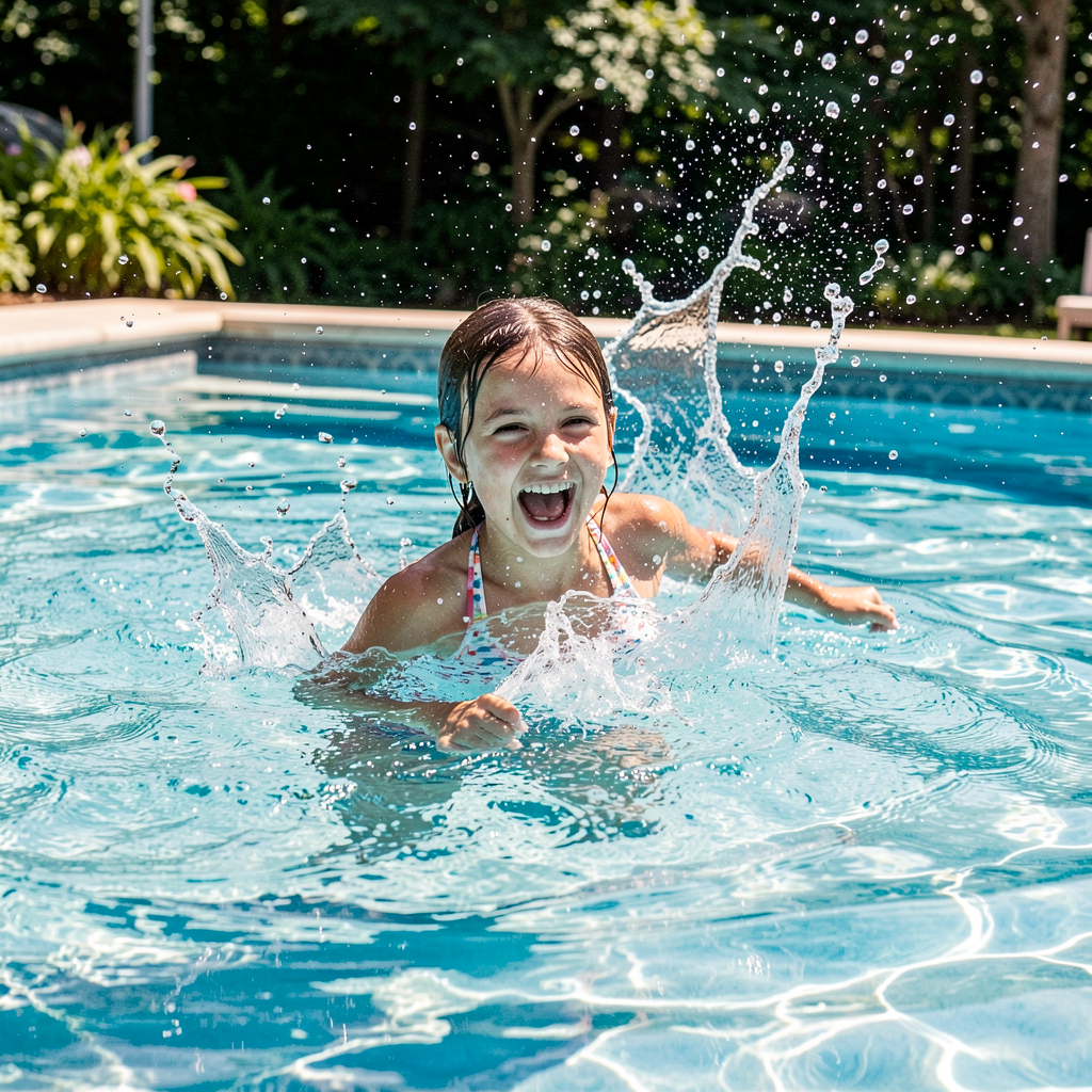 Swimmer splashing water