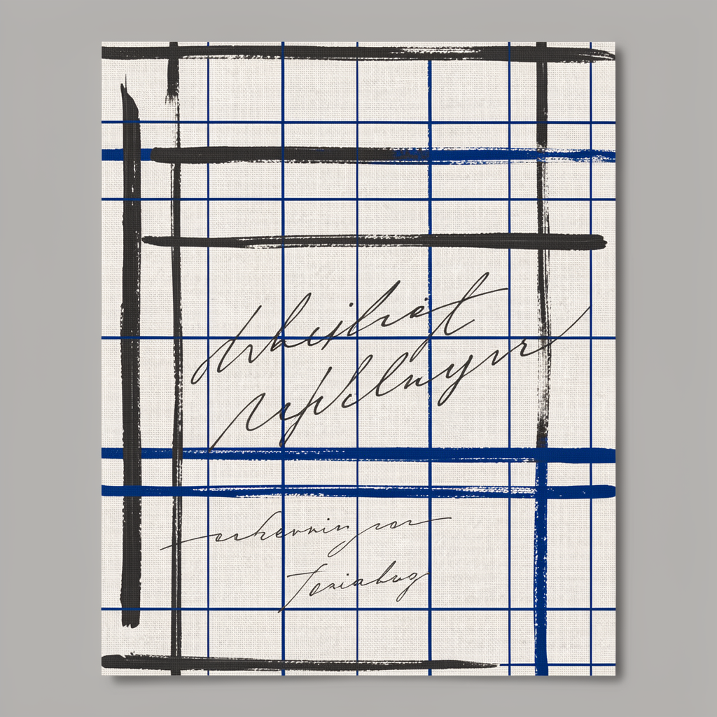 Minimal poster layout with heavy paint roller lines