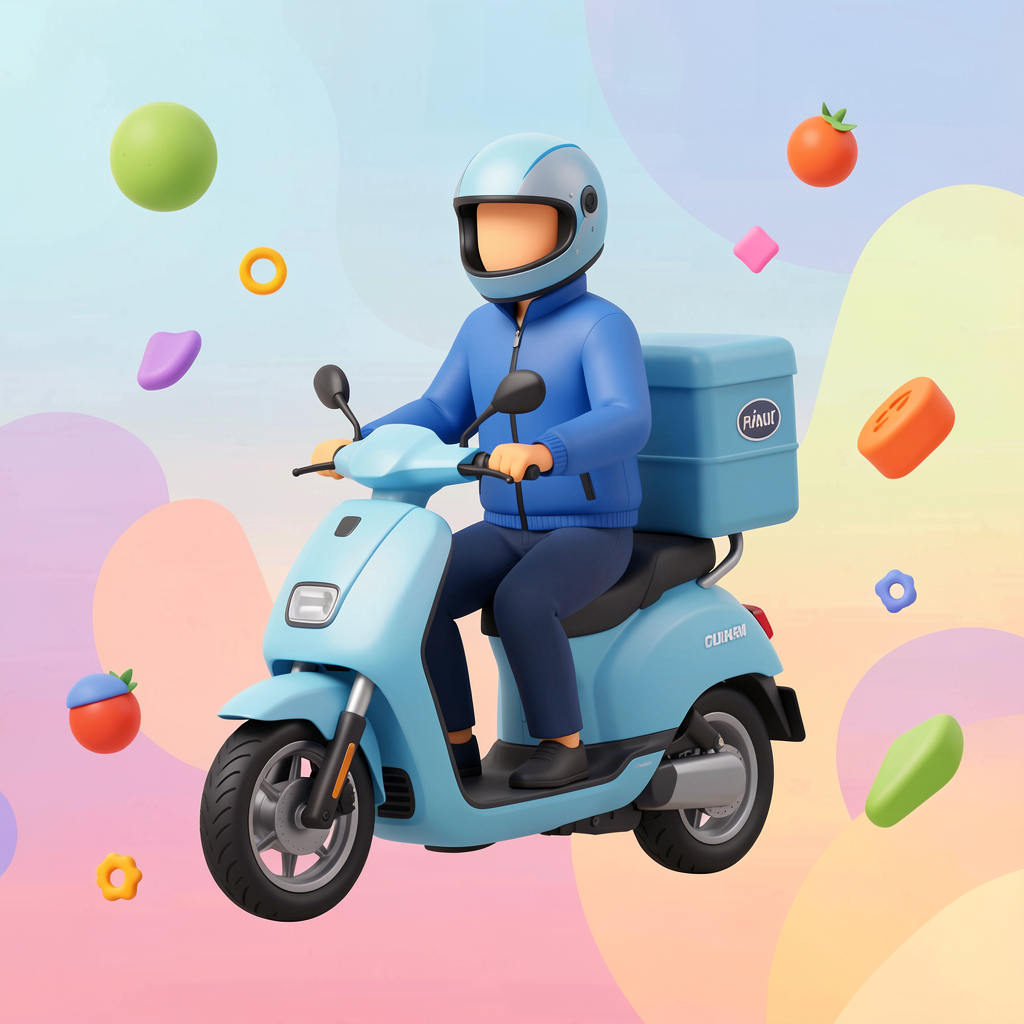 Delivery Rider Illustration