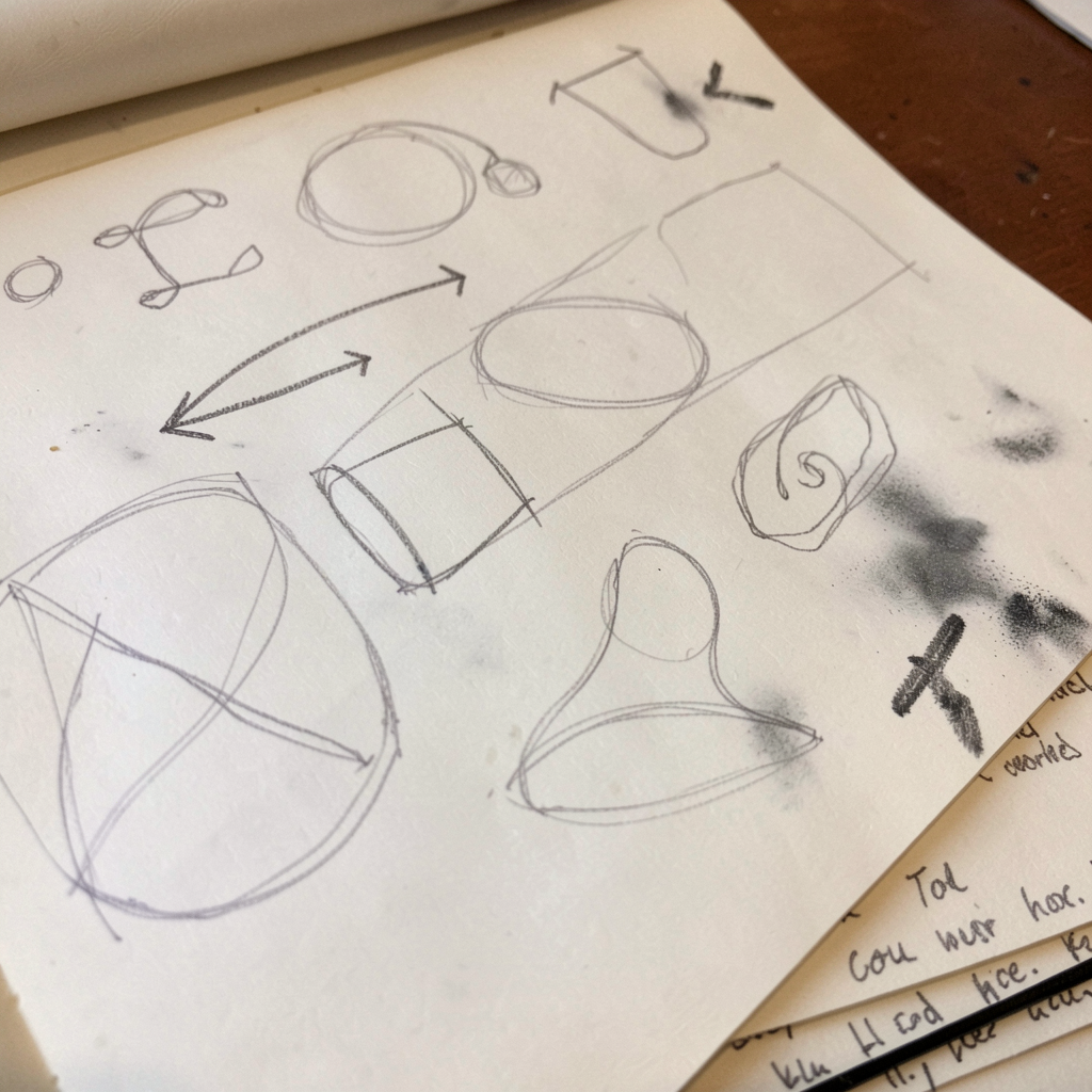 Draft notebook layout sketches