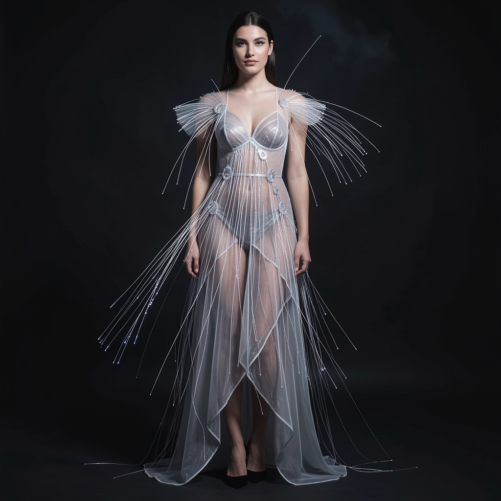 Translucent asymmetric dress