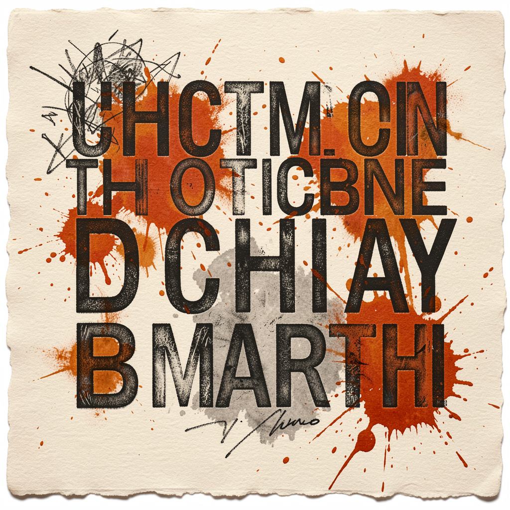 Typography artwork with mixed media