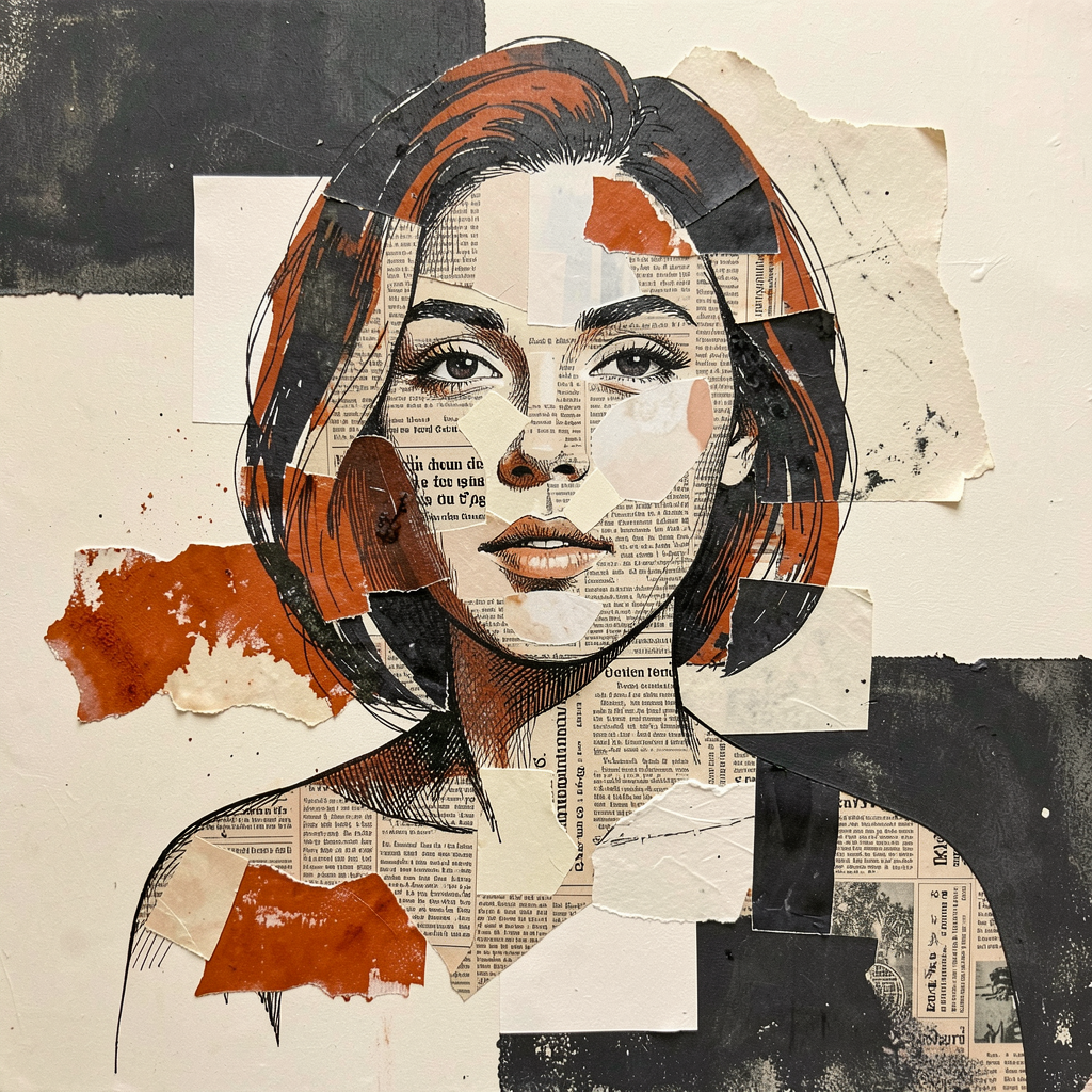 Modern collage portrait of a woman