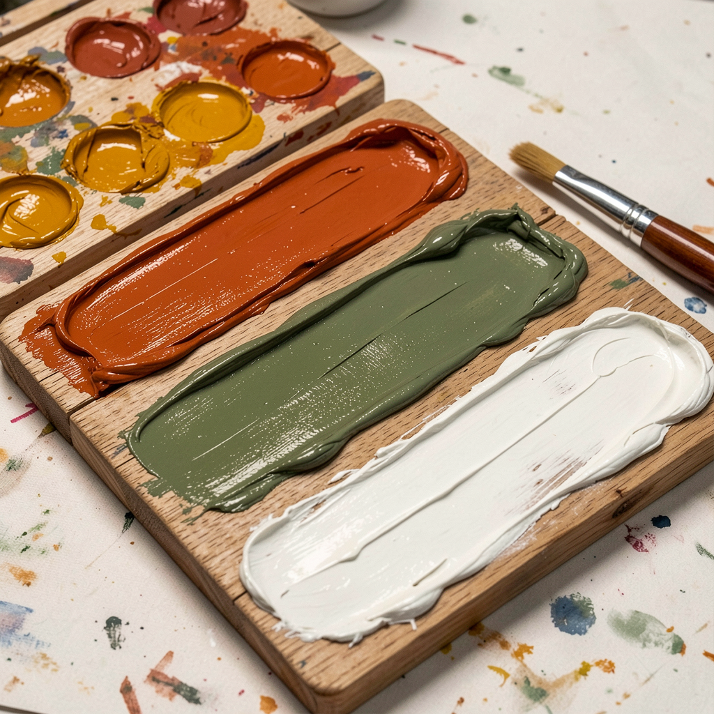 Color palette mixed paint study