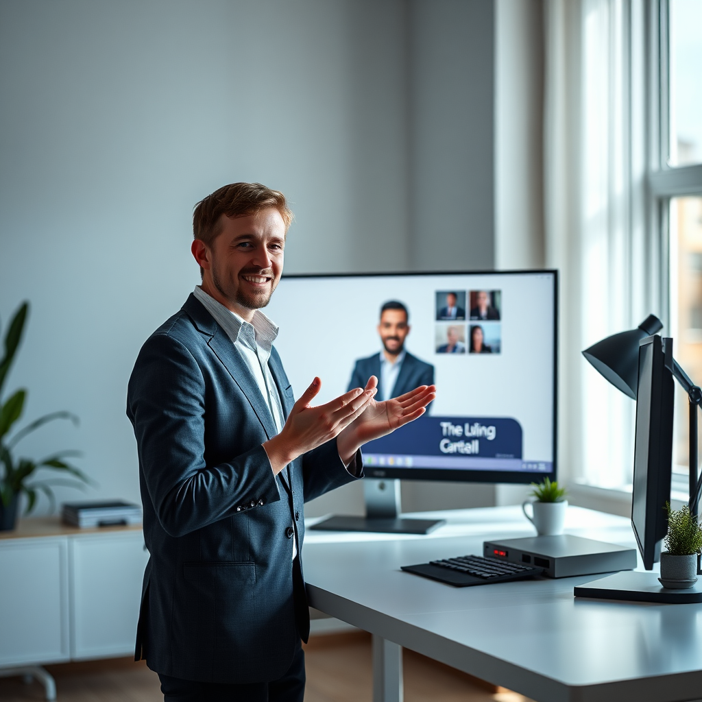 Hero video thumbnail showing a modern learning environment