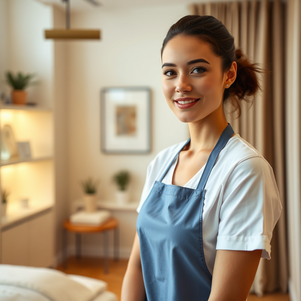 Fizjoterapeutka Karolina — portret w eleganckiej przestrzeni kliniki
