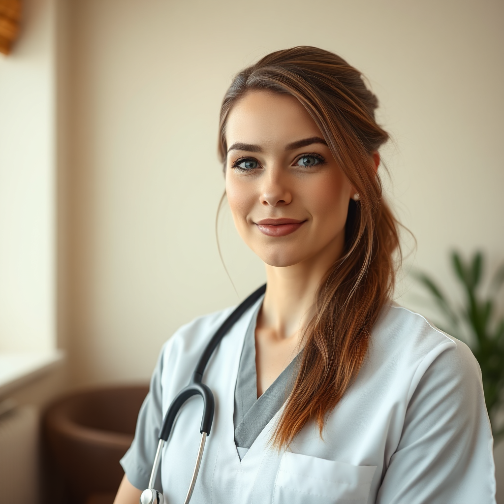 Fizjoterapeutka Anna — portret w eleganckim gabinecie