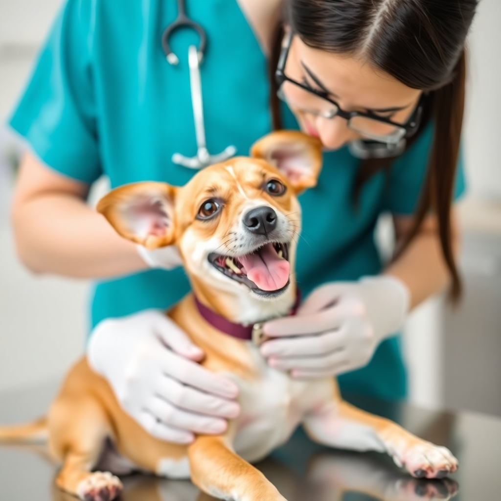 A diverse group of pet owners attending a wellness seminar at the veterinary clinic. Dr. Patrick Kim is at the front, presenting information about pet health, with visual aids like charts and images of happy pets displayed around the room.