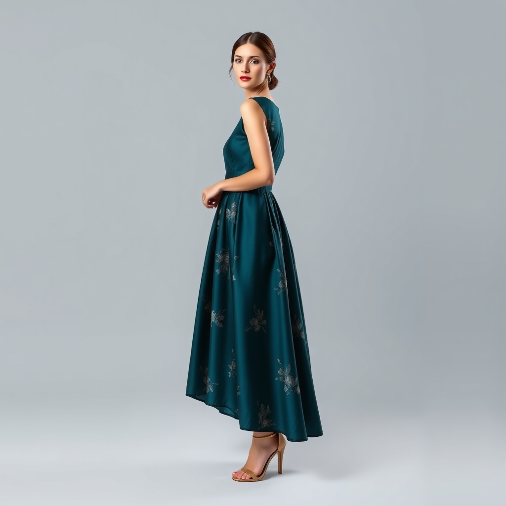 Women's Teal Silk Dress