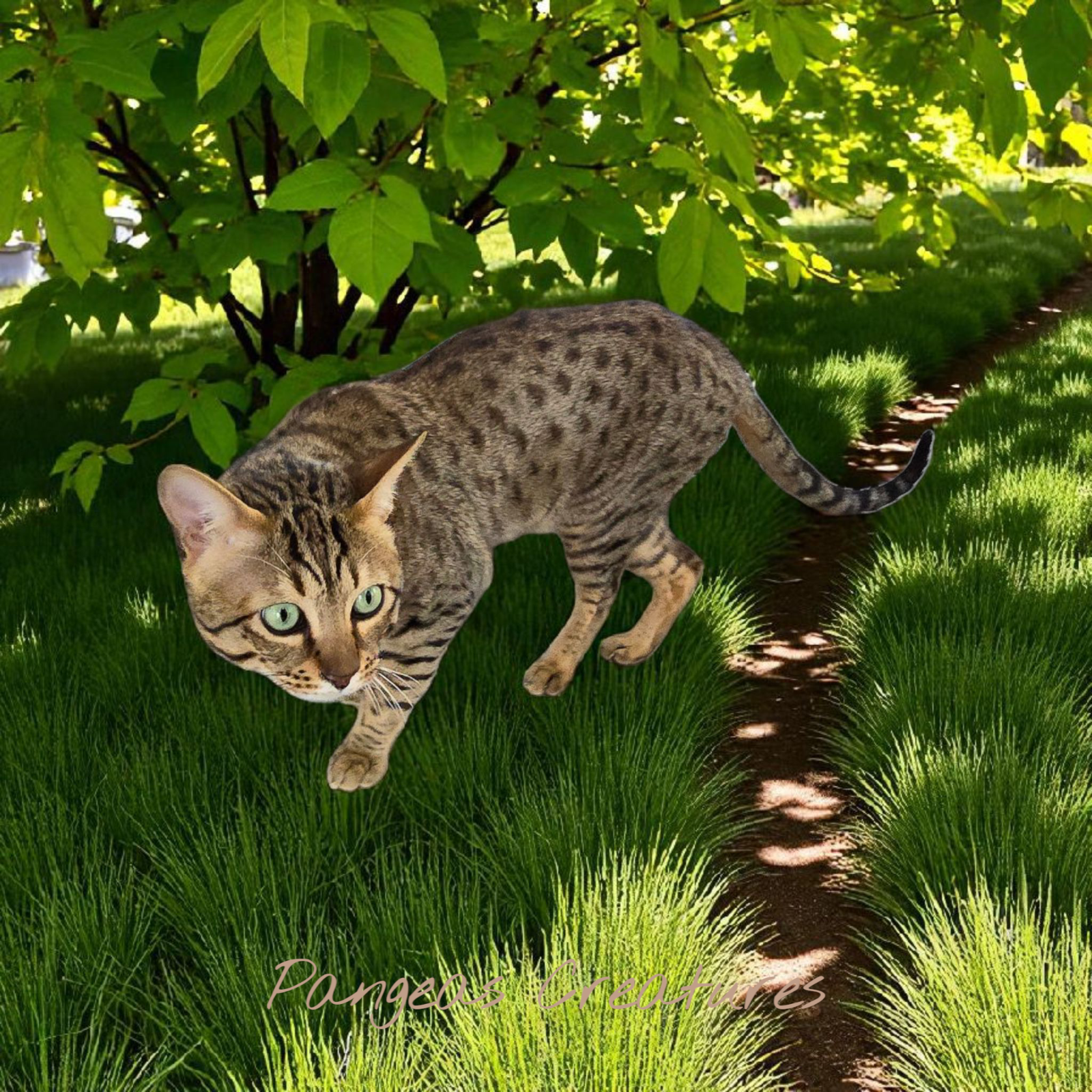 A Savannah male cat, with a soft, cuddly appearance, relaxing on a couch with a human companion.  The cat is looking at the human with a gentle expression, showcasing its loving nature.