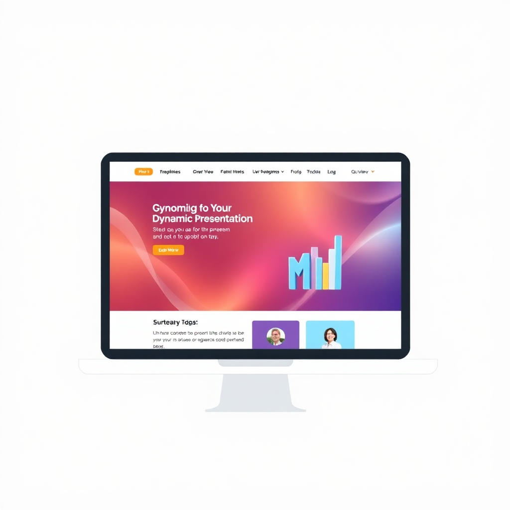 A stylized image representing a website seamlessly displaying a dynamic presentation. The design is clean, modern, and optimized for user engagement.