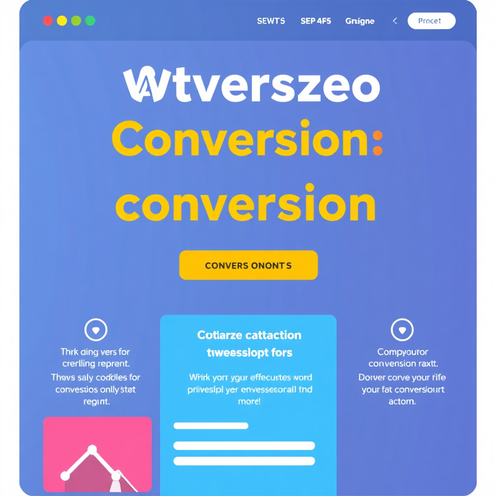 A stylized image representing a website optimized for conversions. Clear calls-to-action are prominently displayed, guiding visitors towards desired actions. The design is clean, modern, and visually appealing, maximizing conversion rates.