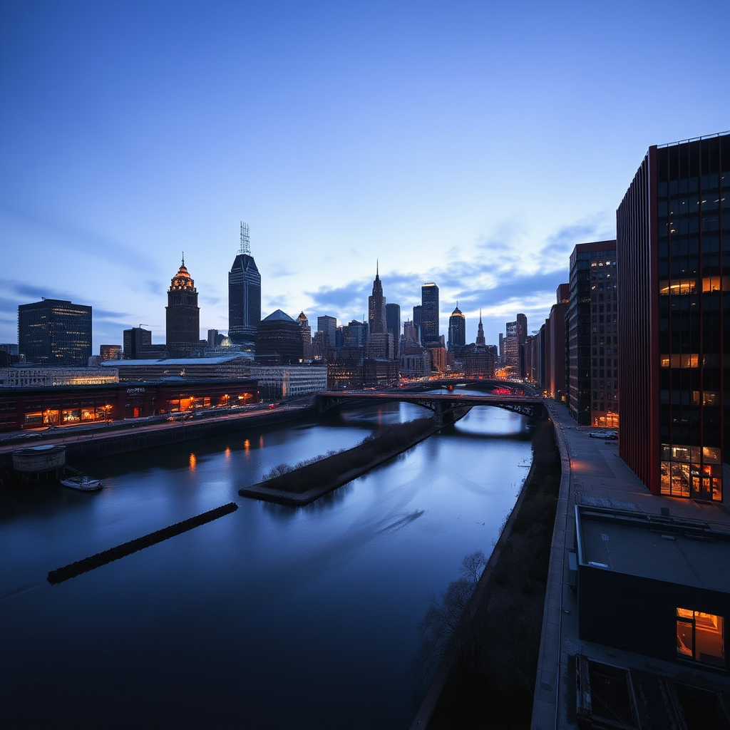 Cleveland Skyline at Dusk