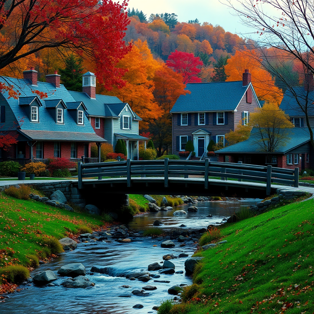 New England Town in Autumn