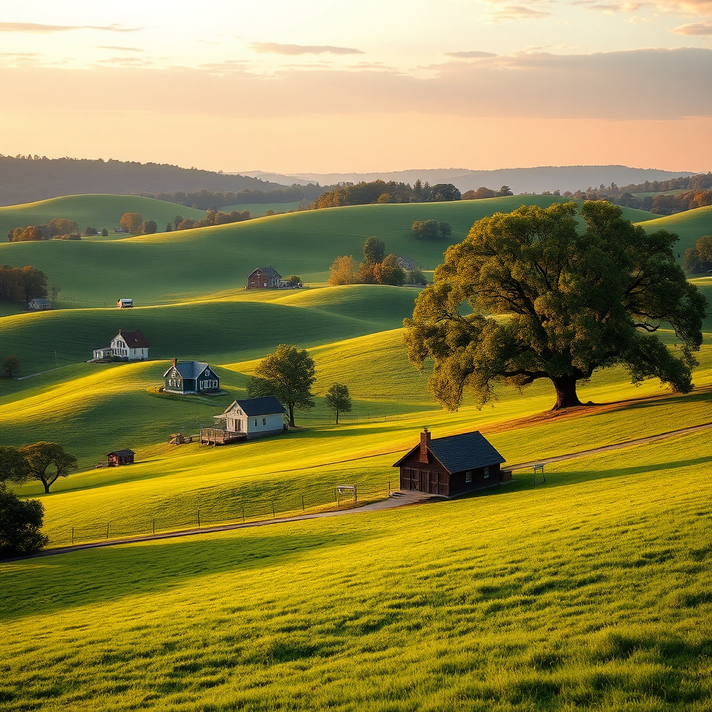 Pennsylvania Farmland at Sunset