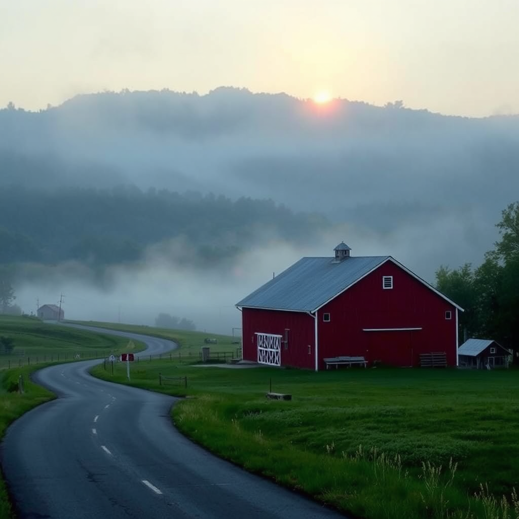 Vermont Countryside with Barn