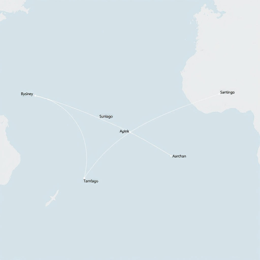 Southern Hemisphere Flight Paths