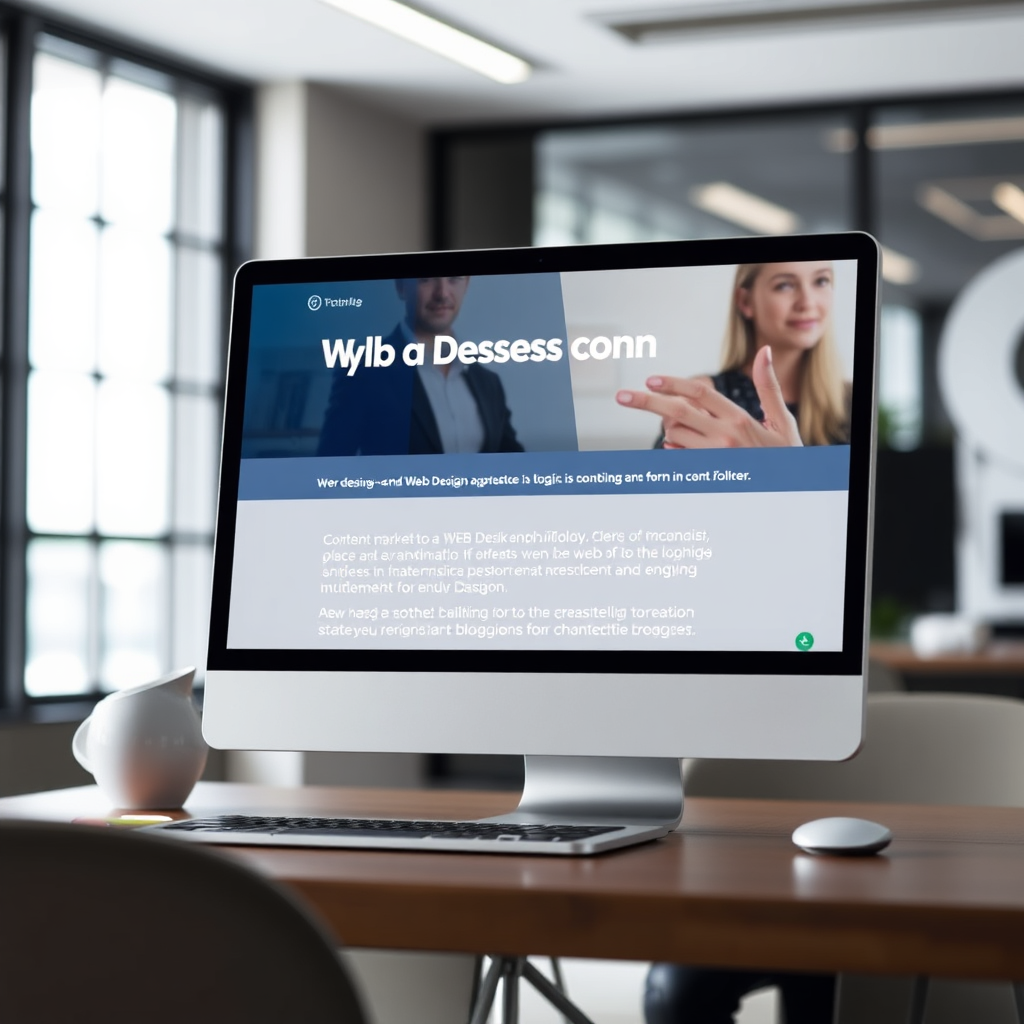 Create a photorealistic image depicting a well-written and visually appealing blog post on a website. The blog post should be about a topic relevant to web design. The background should be a modern office setting. The lighting should be soft and diffused. Style references: content marketing strategies, blog design best practices, storytelling techniques.