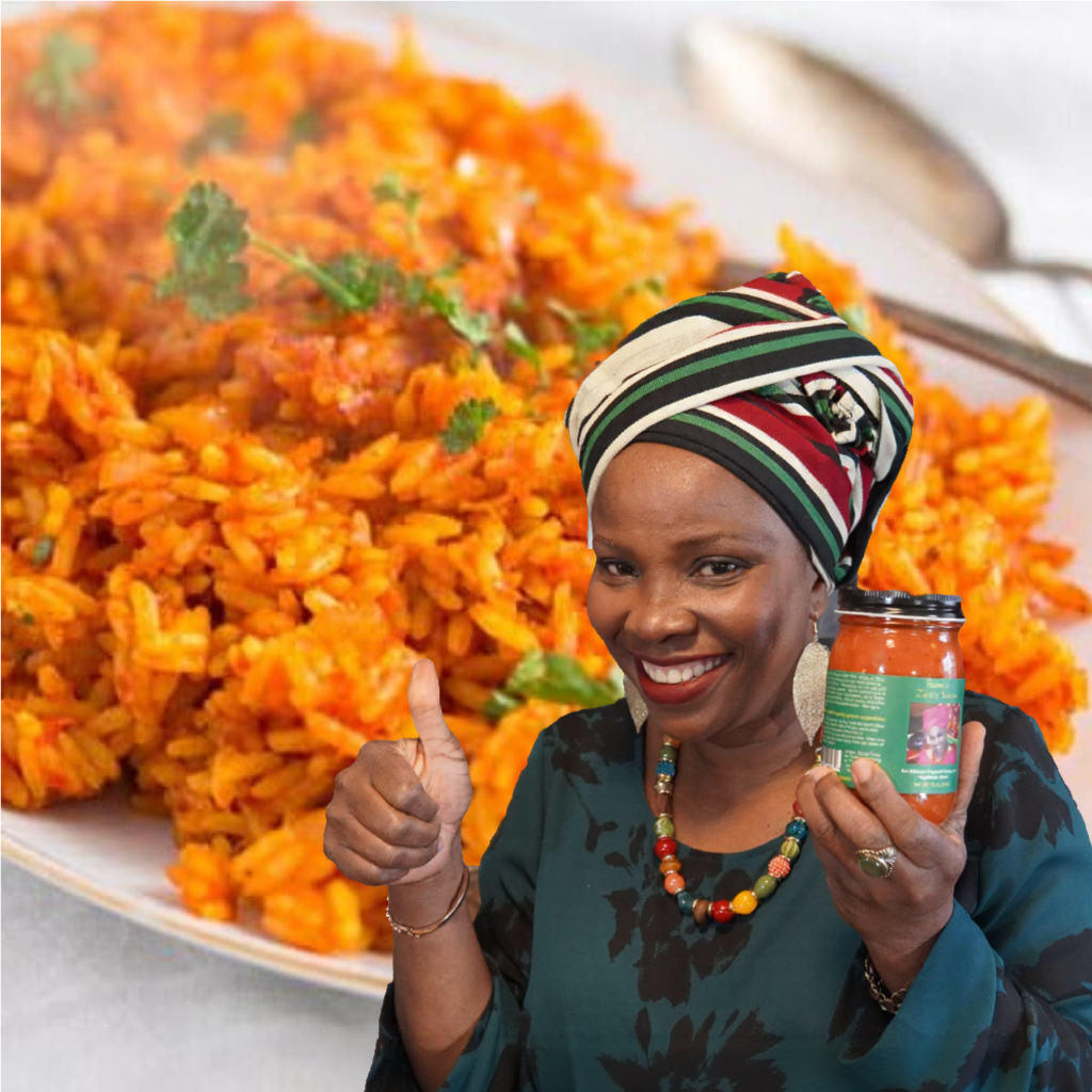 Selection of Bunmi Zesty Foods sauces and seasonings on rustic table