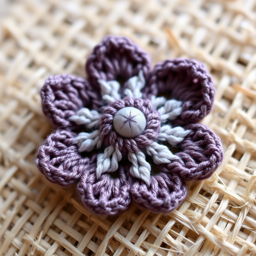 Crochet flower appliqué thumbnail