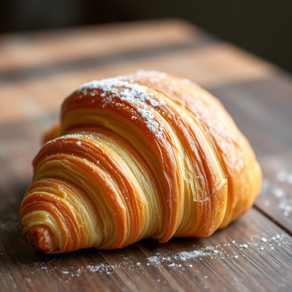 Croissant on a table