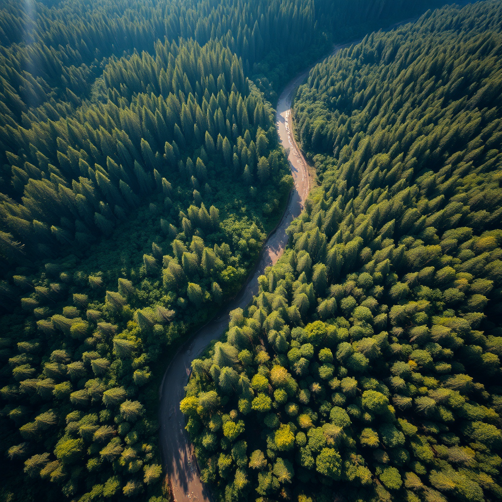 Vast ancient forest from above