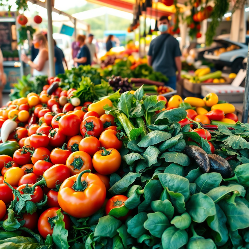 Fresh vegetables at a market