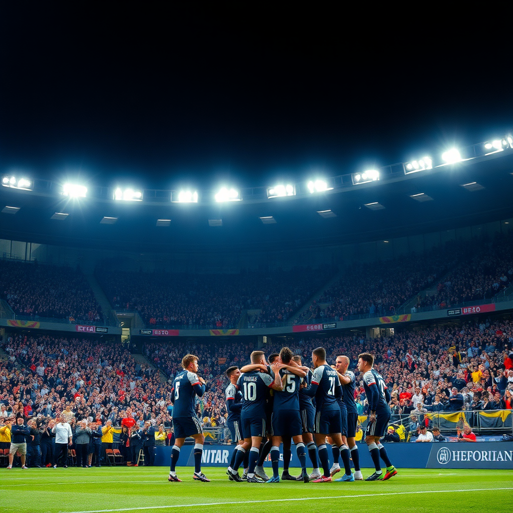 Sports team celebrating