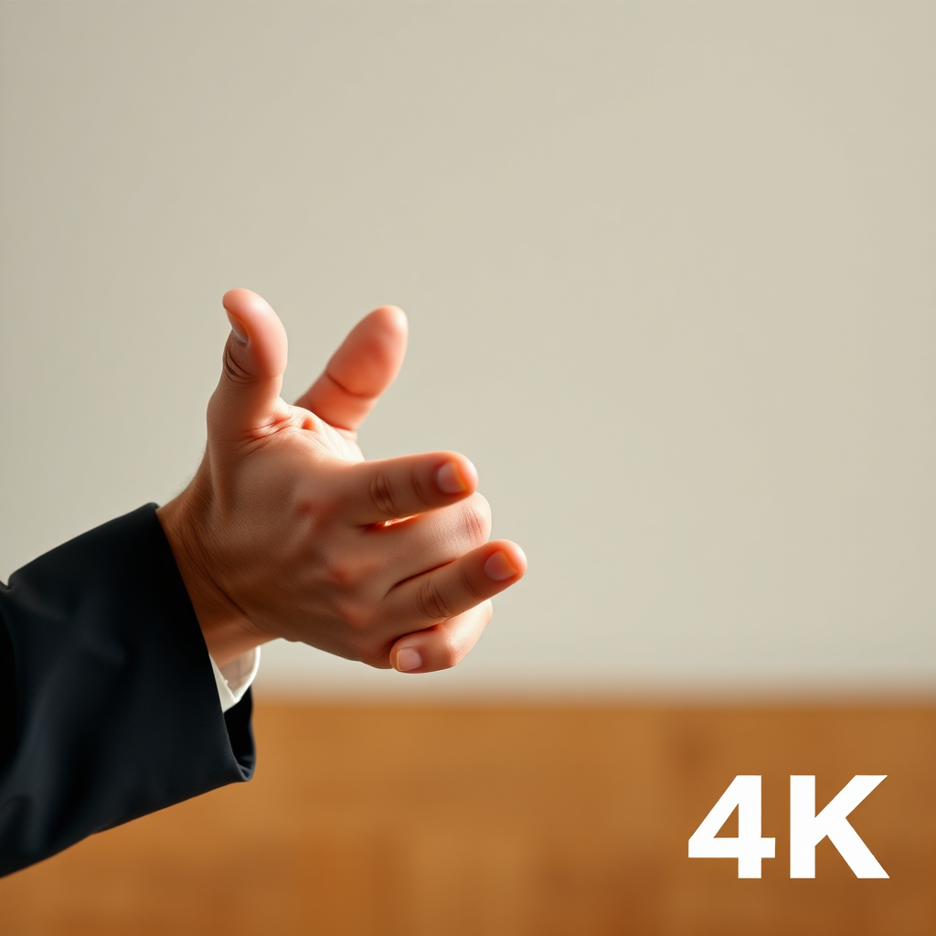 A person reaching out their hand to shake someone else's hand, symbolizing a business agreement. Soft, professional lighting. 4K resolution.