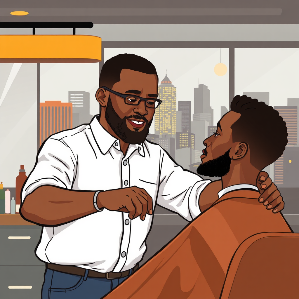 Barber mentoring youth