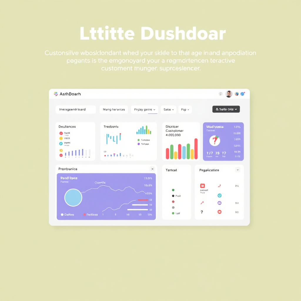 A stylized image featuring an interactive dashboard with customizable widgets and data visualizations. The design is clean and modern, with a focus on user experience and engagement. Style: Interactive dashboard design.